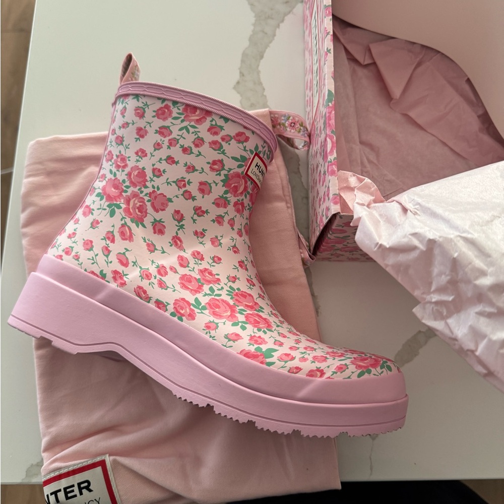 LoveShackFancy Pink Floral Ankle Boots Size 9 - new in box - Picture 8 of 9
